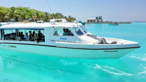 Speed boat in Maldives